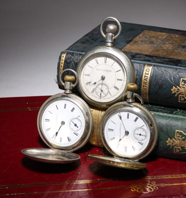 Appraisal: GROUP OF THREE COLUMBUS WATCH CO POCKET WATCHES American late