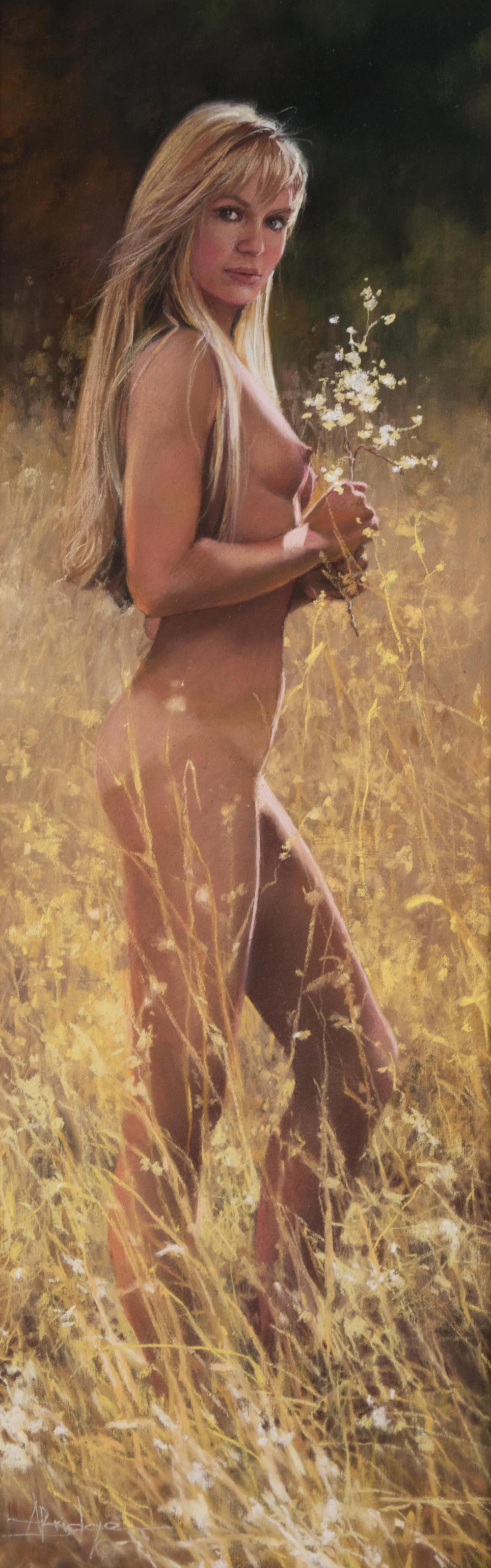 Appraisal: ANNE BRIDGE United States b pastel on paper nude in