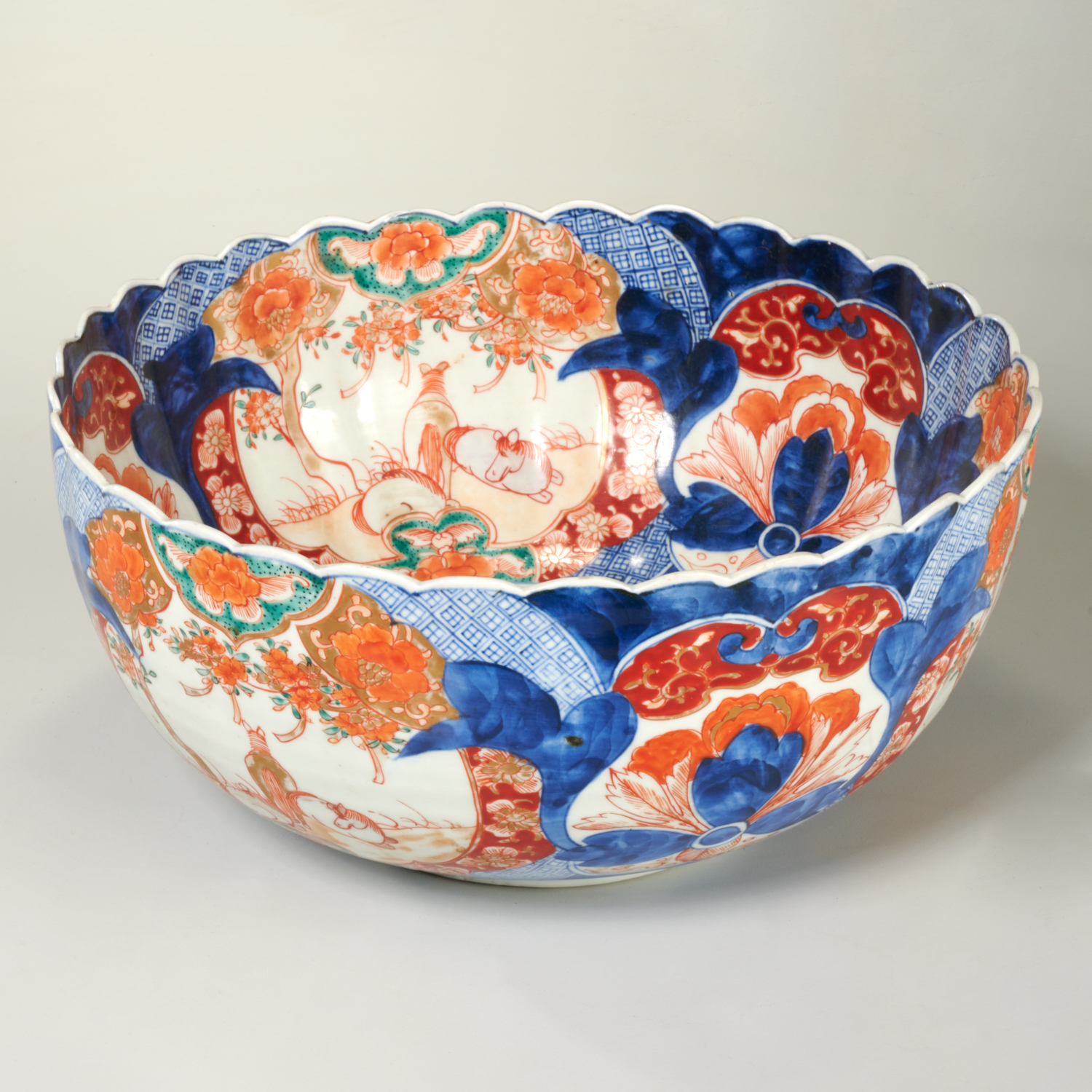 Appraisal: OLD JAPANESE IMARI CENTER BOWL th th c central medallion