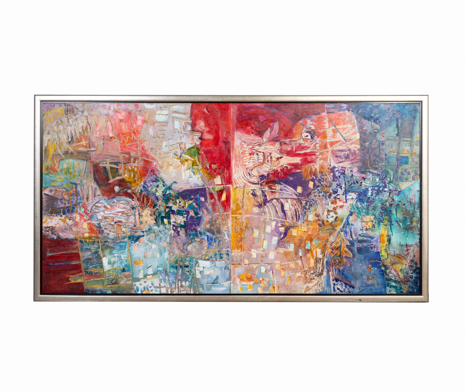 Appraisal: PAIGE HARVEY LARGE UNTITLED COLORFUL ABSTRACT Paige Harvey American Atlanta