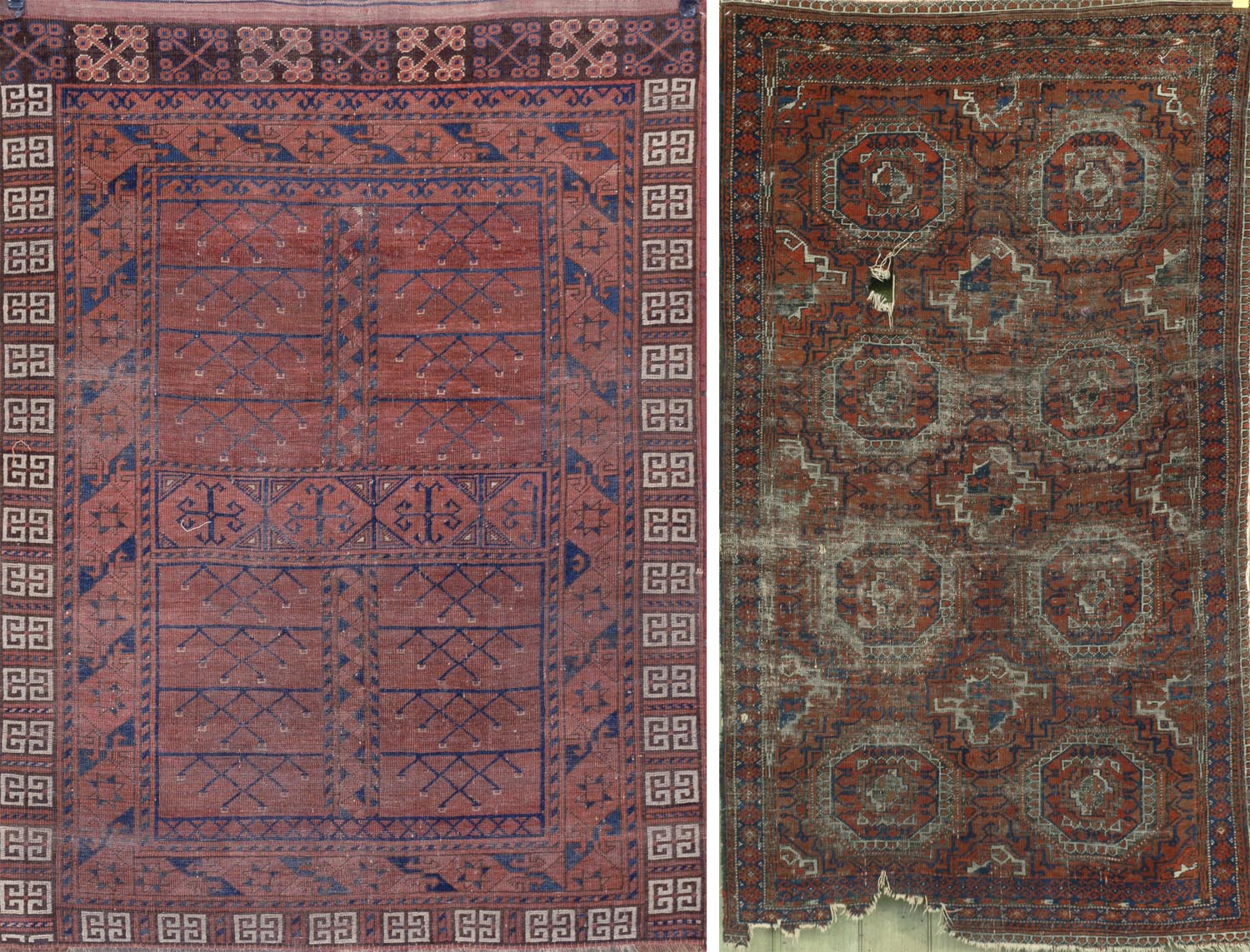 Appraisal: TWO ORIENTAL RUGS BELOUCH HATCHLI BOUKARA ' x ' '