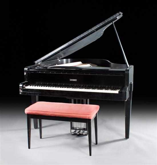 Appraisal: Steinway ebonized Art Deco style baby grand piano No L