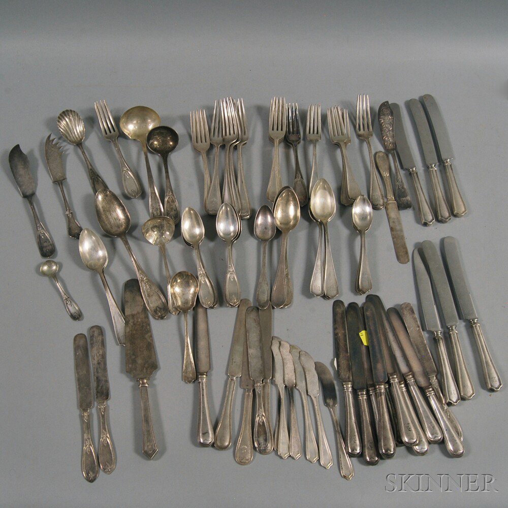 Appraisal: Large Group of Assorted Sterling and Coin Silver Flatware some