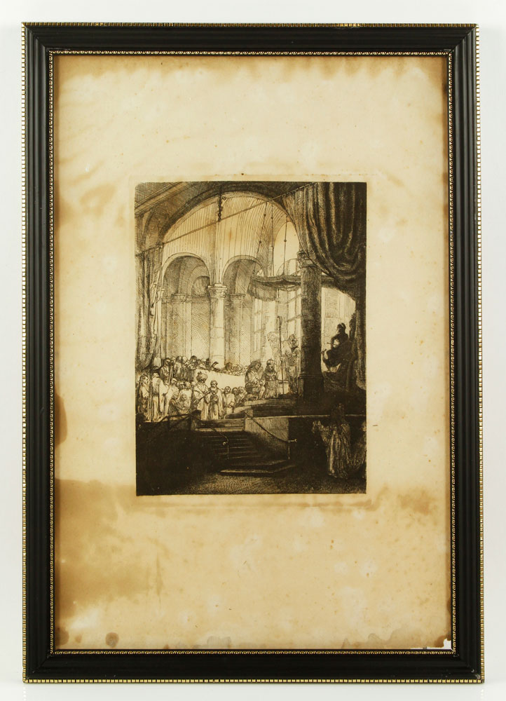 Appraisal: - After Rembrandt The Procession Etching Nineteenth century reproduction of