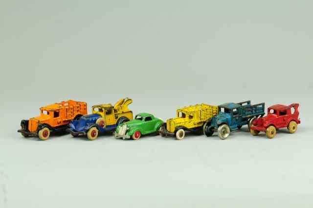 Appraisal: GROUPING OF SMALL CAST IRON VEHICLES Varied lot includes nickel