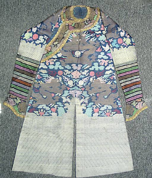 Appraisal: A blue ground brocade silk gauze dragon robe Late Qing