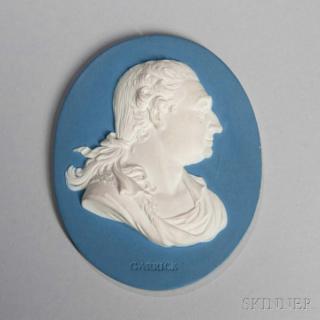 Appraisal: Wedgwood Bentley Jasper Portrait Medallio Wedgwood Bentley Jasper Portrait Medallion