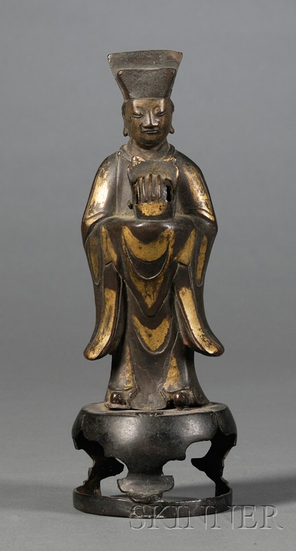 Appraisal: Bronze Figure China Ming period th early th century standing