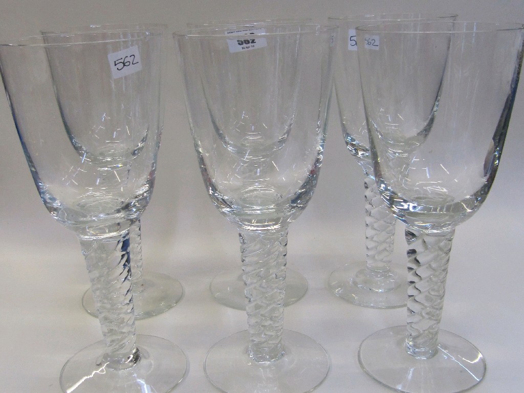 Appraisal: Set of six drinking glasses with twisted stems