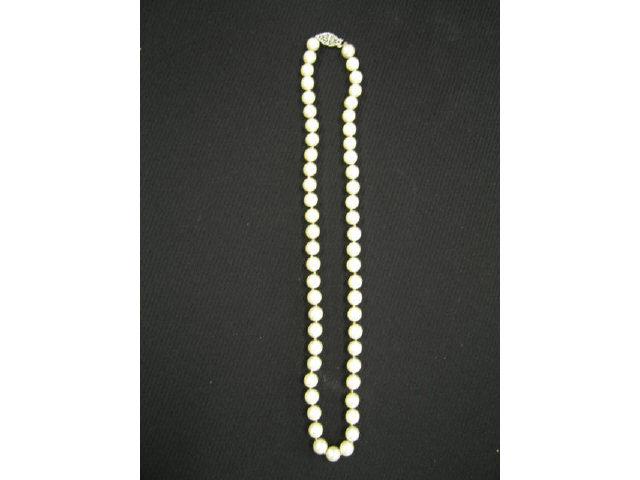 Appraisal: Pearl Necklace cream rose pearls measuring to mm long k