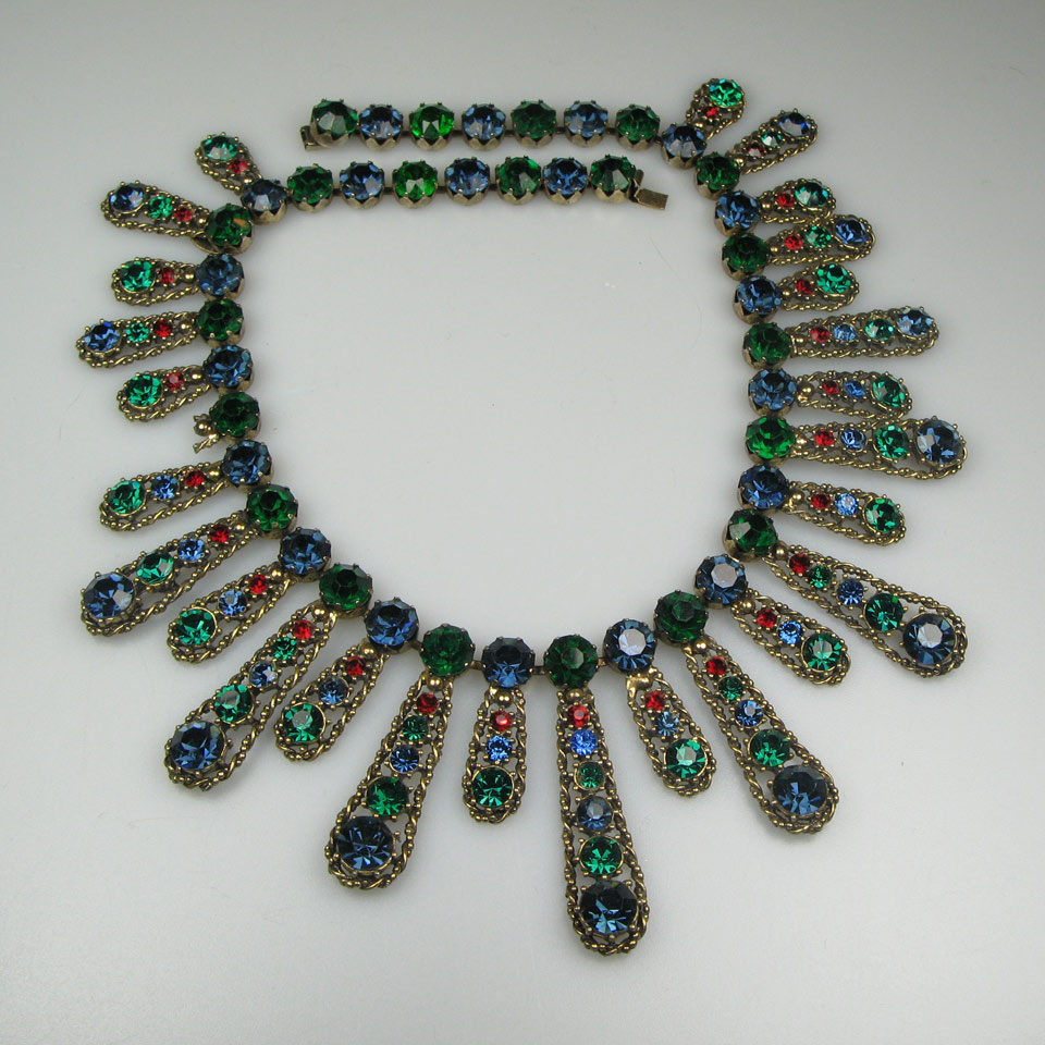 Appraisal: Marcel Boucher Le Couture Line Fringe Necklace set with rhinestones