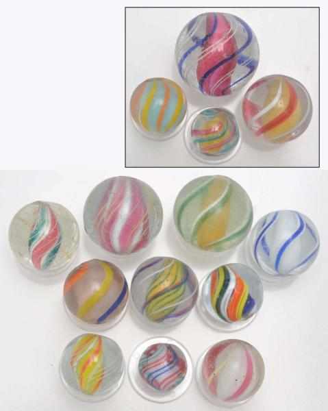 Appraisal: Lot of Solid Core Swirl Marbles Description Includes odd color