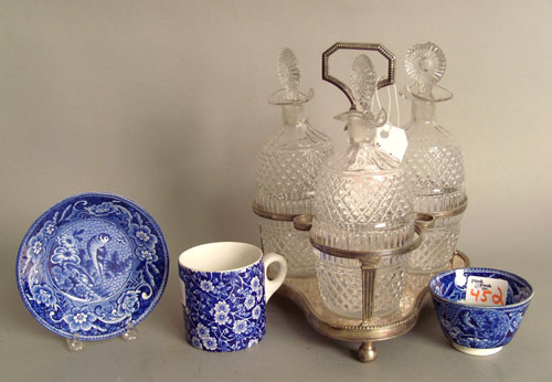 Appraisal: Sheffield plated cruet set th c h together with a