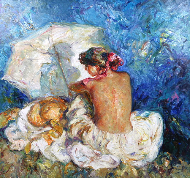 Appraisal: JOSE ROYO b 'Atardecer' signed and dated ' oils on