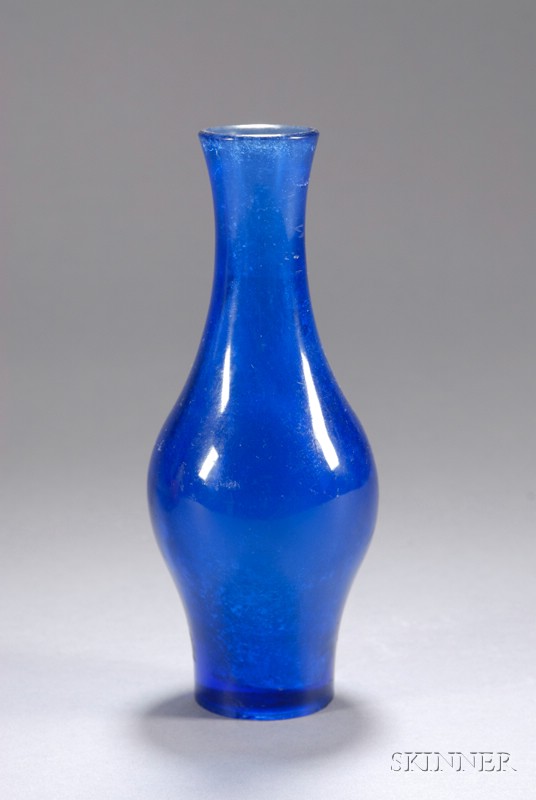 Appraisal: Peking Glass Vase Ch'ien Lung mark and period cobalt color