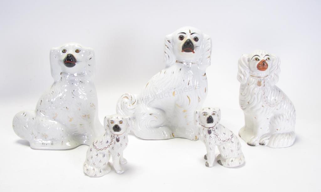 Appraisal: Group of Staffordshire Porcelain Dogs five total including two with