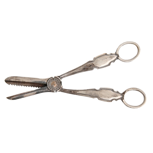 Appraisal: A pair of George VI silver grape shears by Cooper