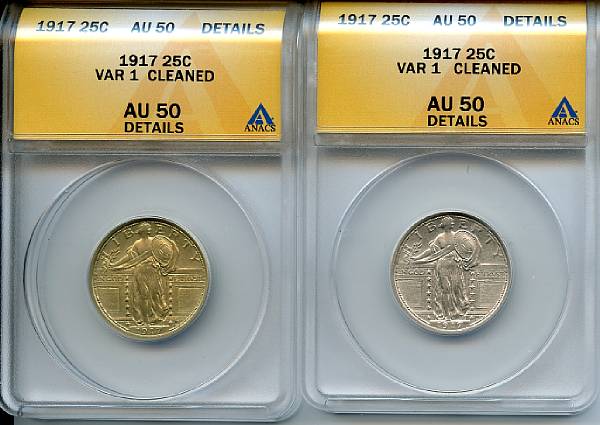 Appraisal: Type One C AU Details Cleaned ANACS One is golden