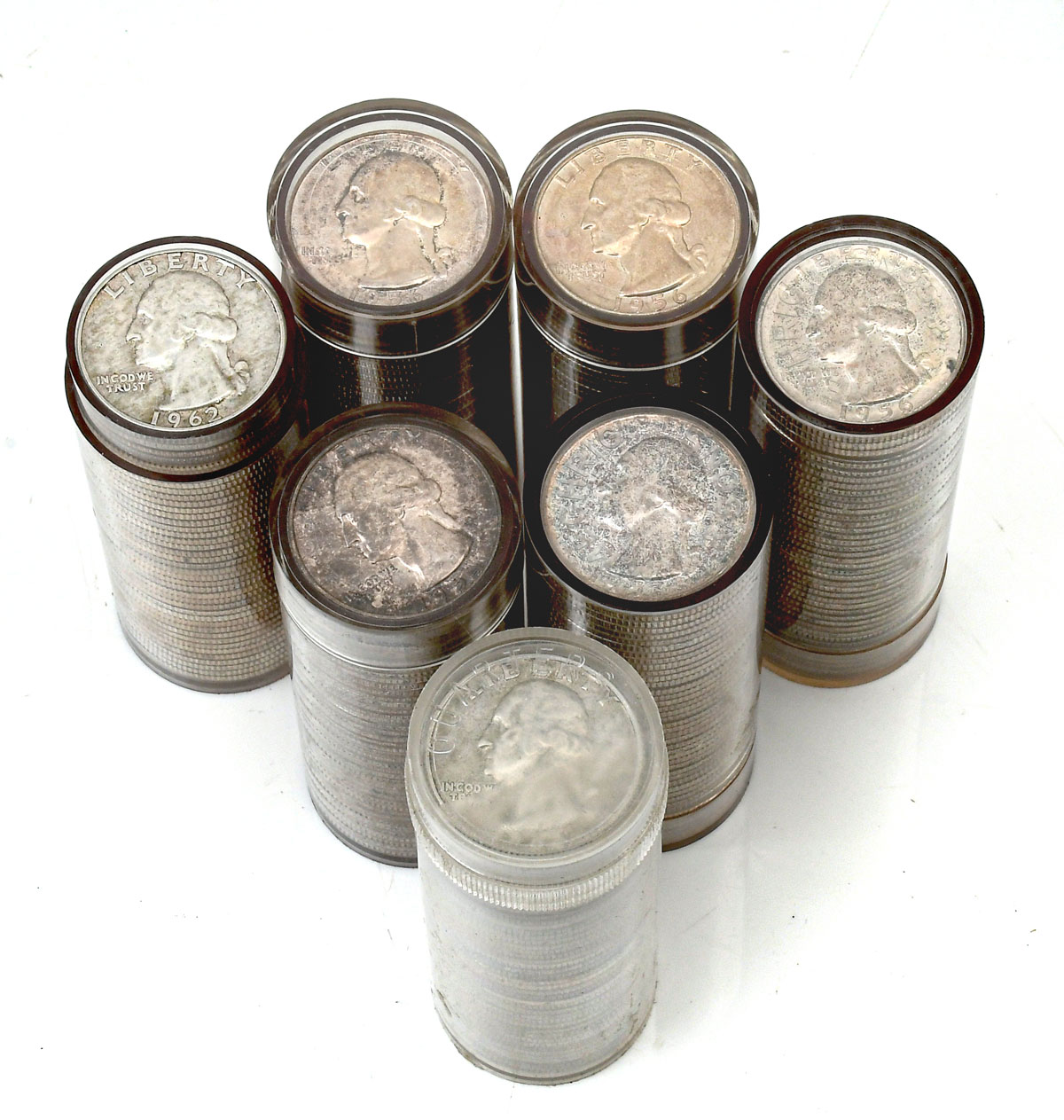 Appraisal: SILVER GEORGE WASHINGTON QUARTER ROLLS Mixed rolls of 's- 's