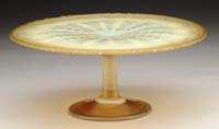 Appraisal: TIFFANY STUDIOS CAKE PLATE Butterscotch stretched glass shading to opalescent