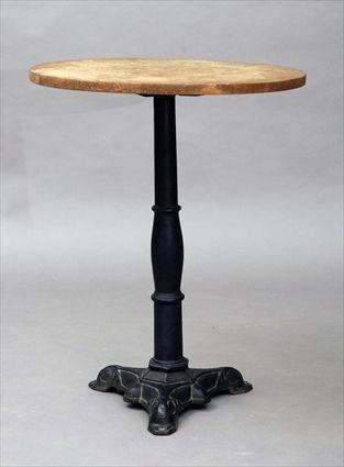 Appraisal: Victorian Cast-Iron Table With circular wooden top in in diam