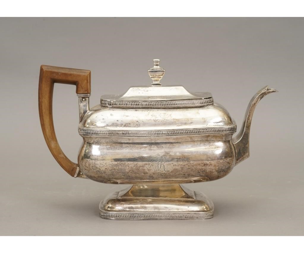 Appraisal: Heavy coin silver teapot by Thomas Fletcher Philadelphia Boston circa