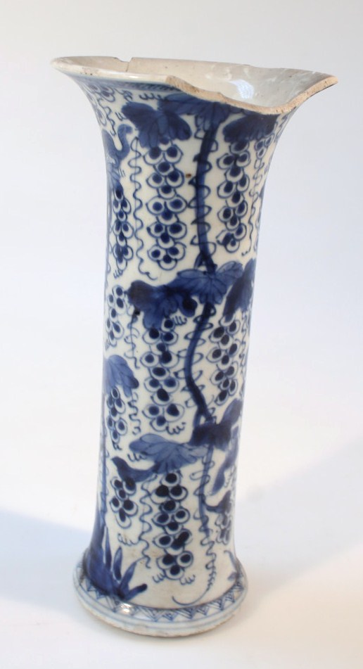 Appraisal: A Chinese porcelain vase the trumpet stem with cylindrical body