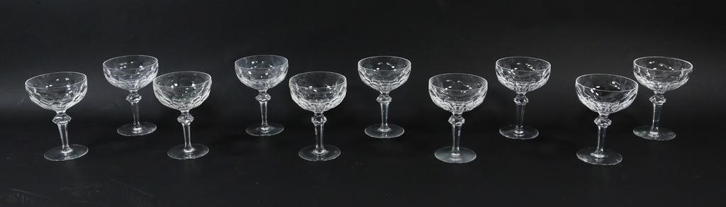 Appraisal: Waterford crystal champagnes sherbets in the pattern Curraghmore Etched Waterford