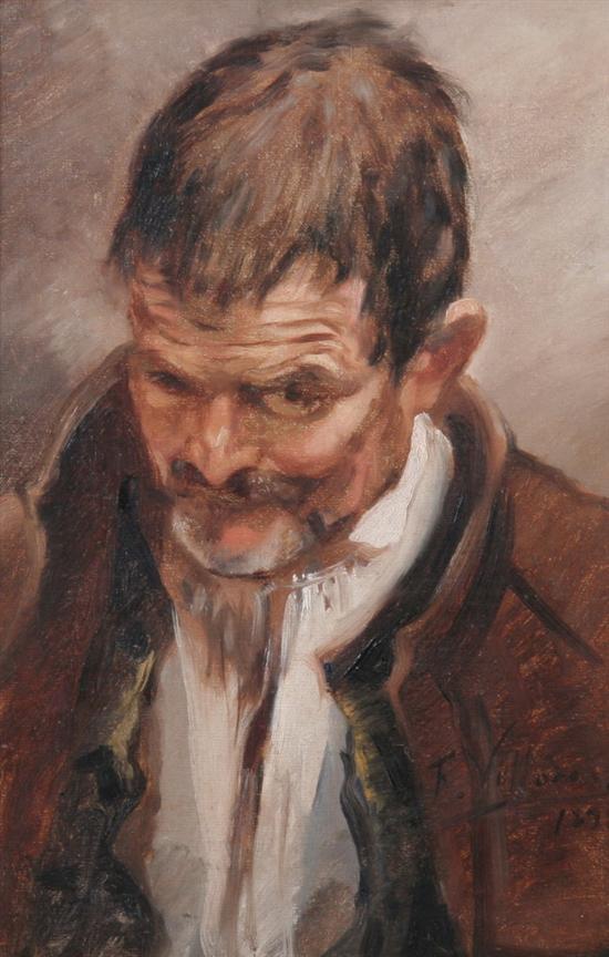 Appraisal: FERNANDO VILLODAS Spanish d STUDY OF AN OLD MAN signed