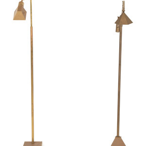 Appraisal: Two Mid-Century Modern Design Metal Adjustable Floor Lamps th Century