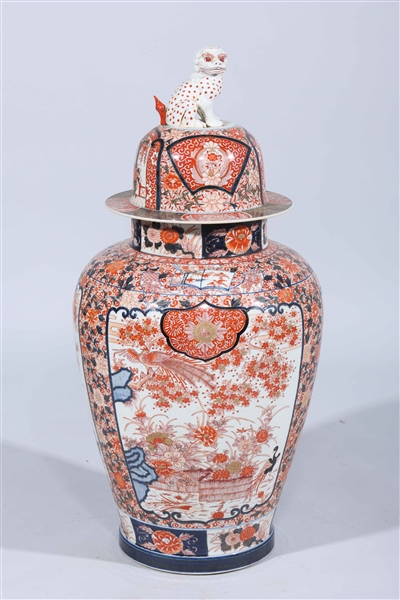 Appraisal: Large Chinese porcelain Imari style covered vase overall good condition