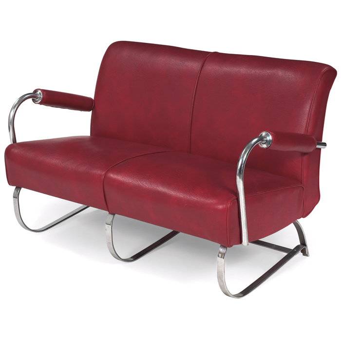 Appraisal: K E M Weber sofa by Lloyd s chrome-plated steel