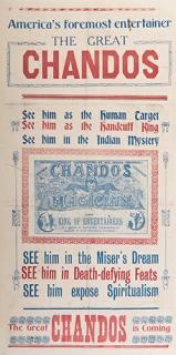 Appraisal: CHANDOS America s Foremost Entertainer Chandos Circa Two-color pictorial broadside