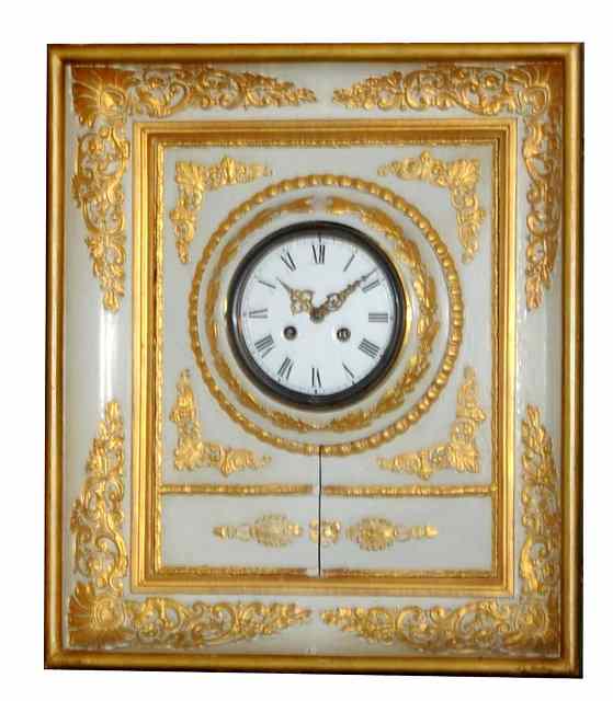 Appraisal: A TH CENTURY FRENCH PICTURE CASE CLOCK with white enamel