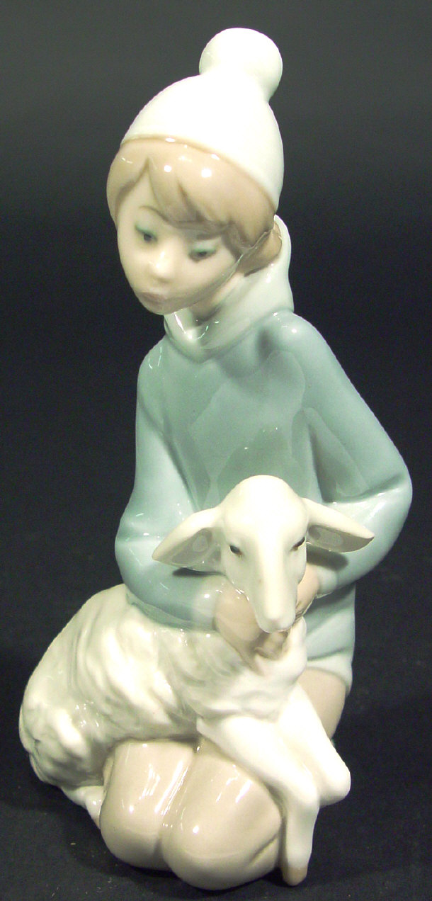 Appraisal: Lladro porcelain figure 'Shepherd with Lamb' printed and impressed factory