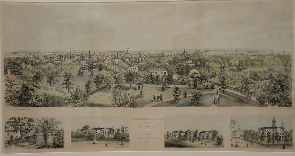 Appraisal: Whitefield color lithograph View of Hartford Ct from the Deaf