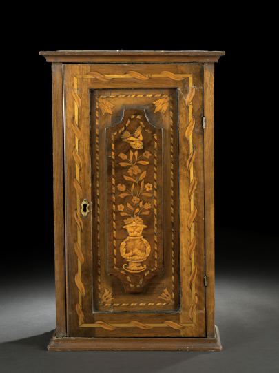 Appraisal: Dutch Mahogany and Marquetry Diminutive Cabinet late th century the