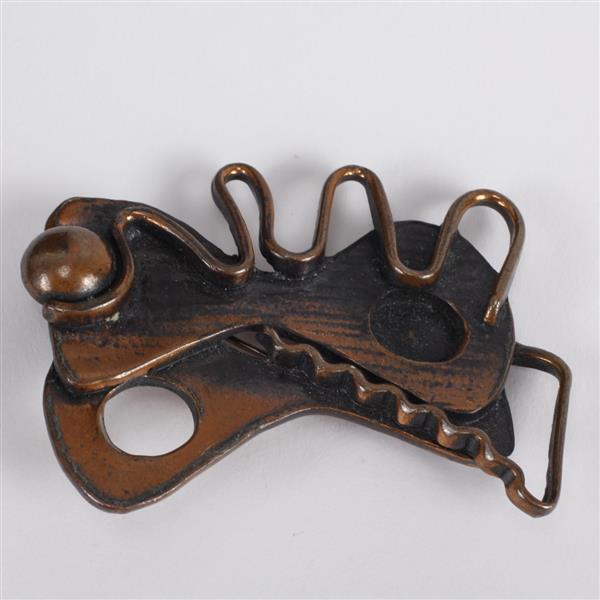 Appraisal: Francisco Rebajes Abstract Modernist Copper Brooch Pin W