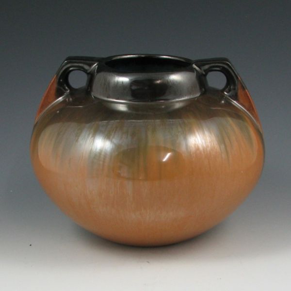 Appraisal: Fulper broad vase with handles finished in Cat's Eye glaze