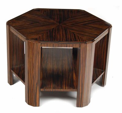 Appraisal: An Art Deco Macassar ebony occasional table by J Pemberton