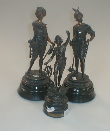 Appraisal: A pair of spelter figures AF and another