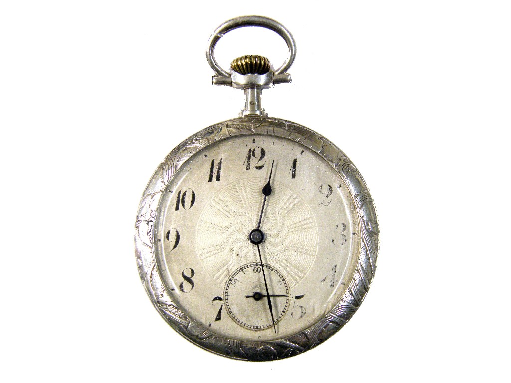 Appraisal: Art Nouveau white metal lever dress pocket watch jewel movement