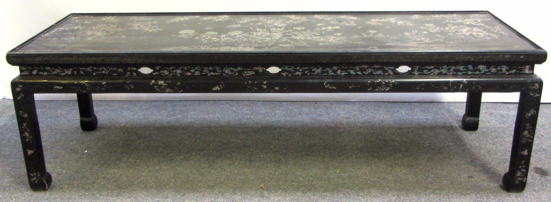 Appraisal: An early th century Chinese mother of pearl inlaid black