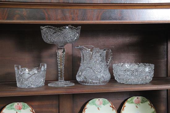 Appraisal: FOUR PIECES OF CUT GLASS All with cut star and