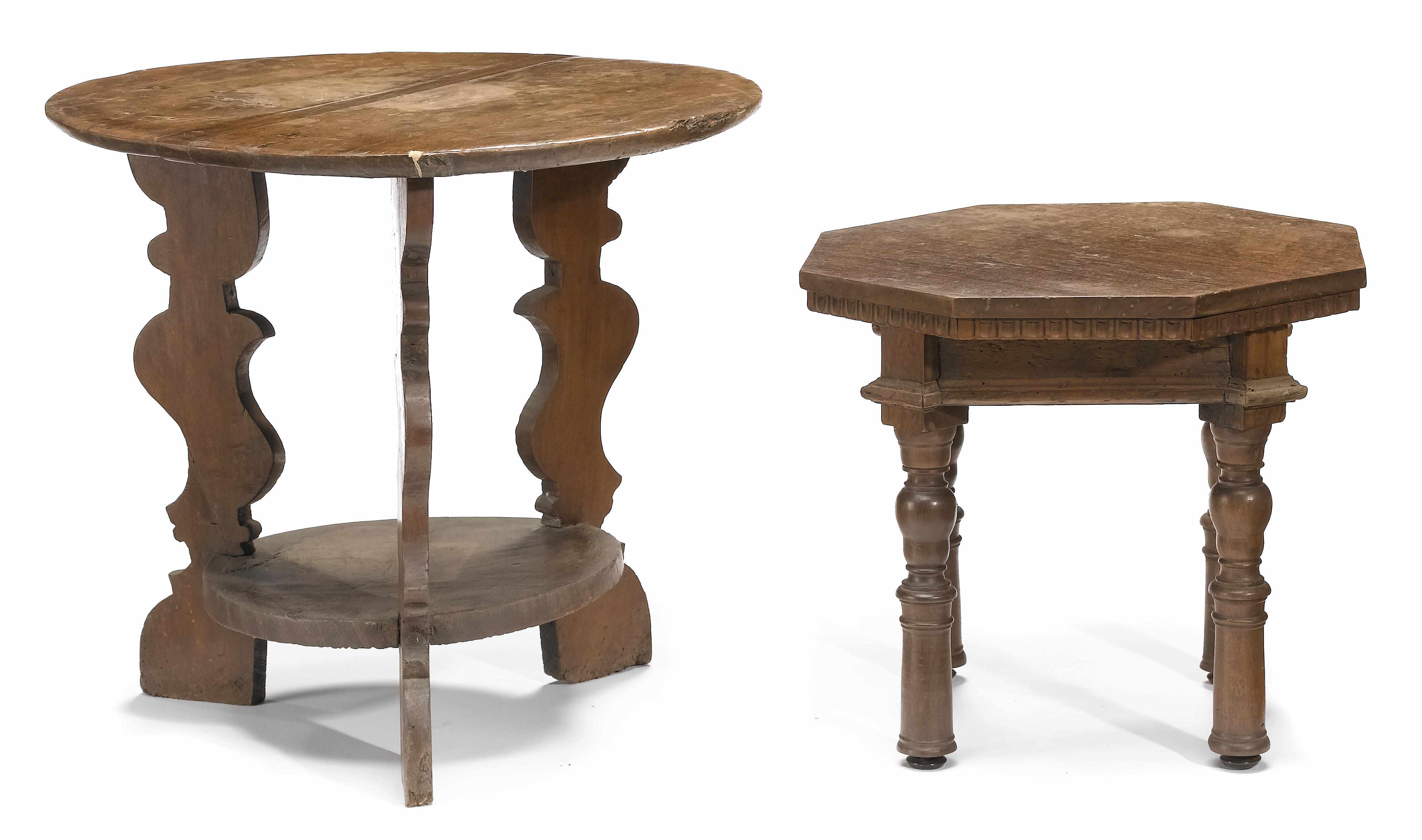 Appraisal: An Italian Baroque walnut table early th century The circular