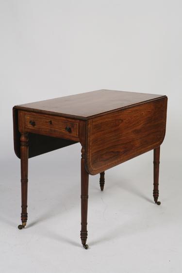 Appraisal: A FINE ANGLO-CHINESE EXOTIC-WOOD PEMBROKE TABLE of Sheraton design the