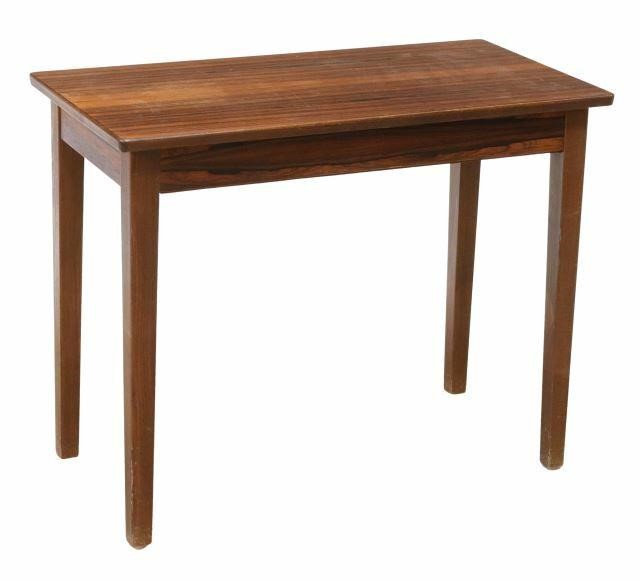 Appraisal: Danish mid-century modern rosewood sewing or storage table c s