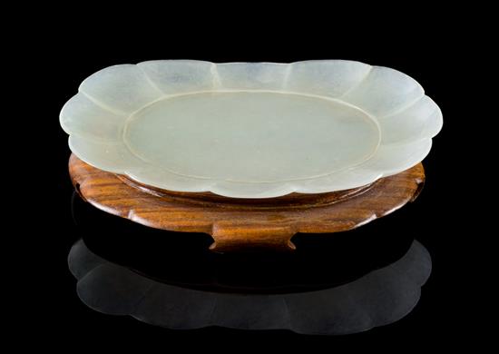 Appraisal: Sale Lot A Pale Celadon Jade Dish the transparent stone