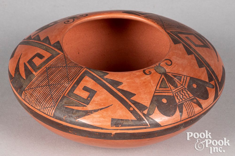 Appraisal: Hopi Tewa Indian pottery jar Hopi Tewa Indian pottery jar