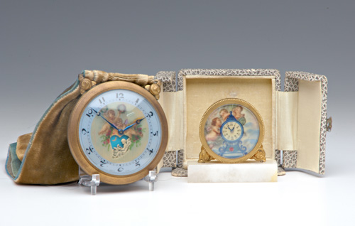 Appraisal: Two Swiss novelty clocks first half of the th C